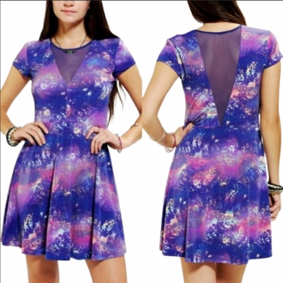 Kimchi Blue Dresses & Skirts - Kimchi Blue Galaxy Mesh Skater Dress